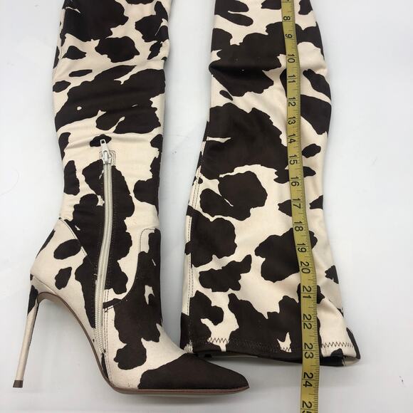 Steve Madden Womens Vava Cow Print Thigh-high Boots Brown/Tan Size 6 New - Picture 5 of 10
